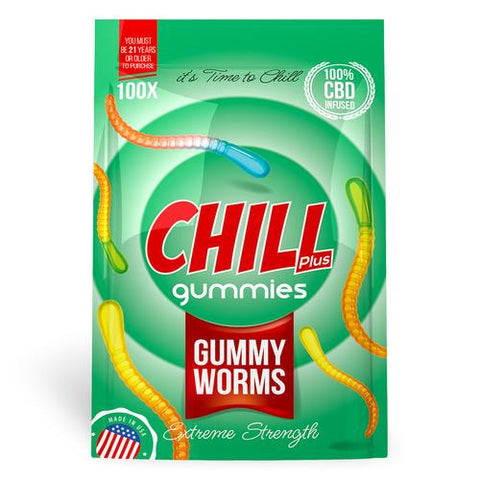 Chill Plus Gummies - CBD Infused Gummy Gummy Worms (Box of 12)