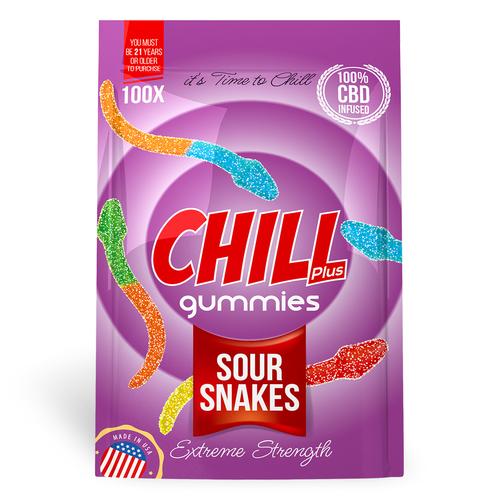 Chill Plus Gummies - CBD Infused Gummy Sour Snakes (Box of 12)