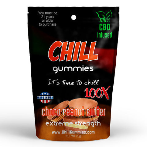 CHILL GUMMIES - CBD INFUSED CHOCO PEANUT BUTTER<br> (Box of 12)