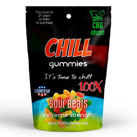 CHILL GUMMIES - CBD INFUSED SOUR BEARS<br> (Box of 12)