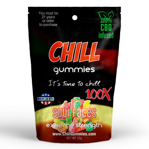 CHILL GUMMIES - CBD INFUSED SOUR FACES<br> (Box of 12)