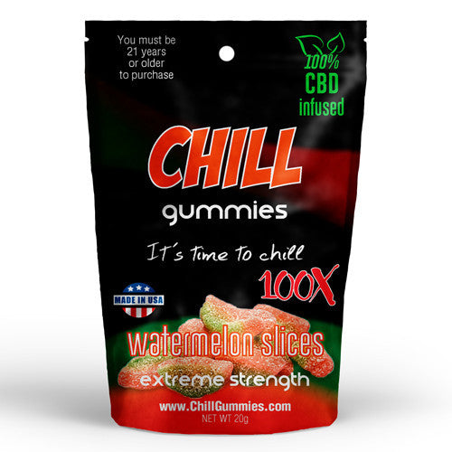 CHILL GUMMIES - CBD INFUSED WATERMELON SLICES<br> (Box of 12)