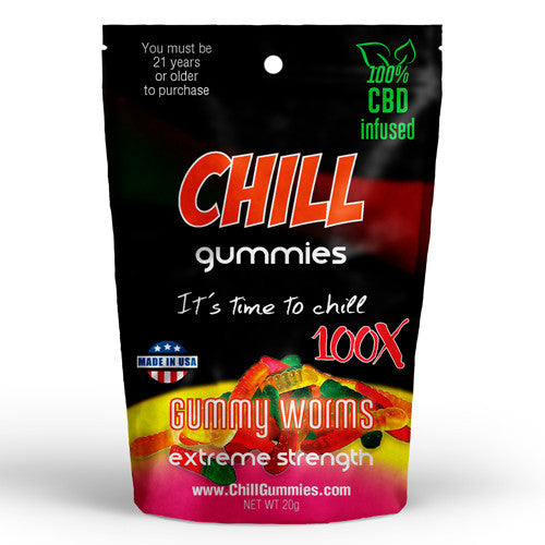 CHILL GUMMIES - CBD INFUSED GUMMY WORMS<br> (Box of 12)